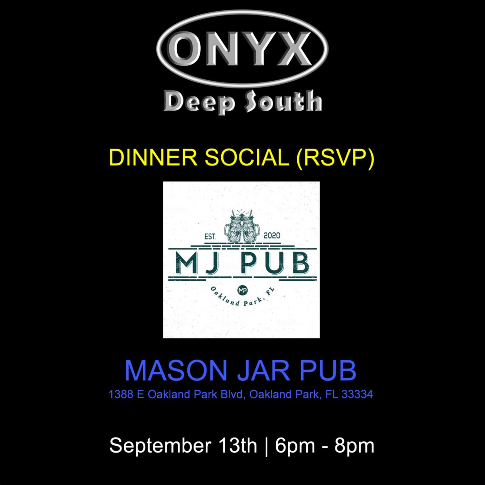20250913 Onyx Deep South DInner Social