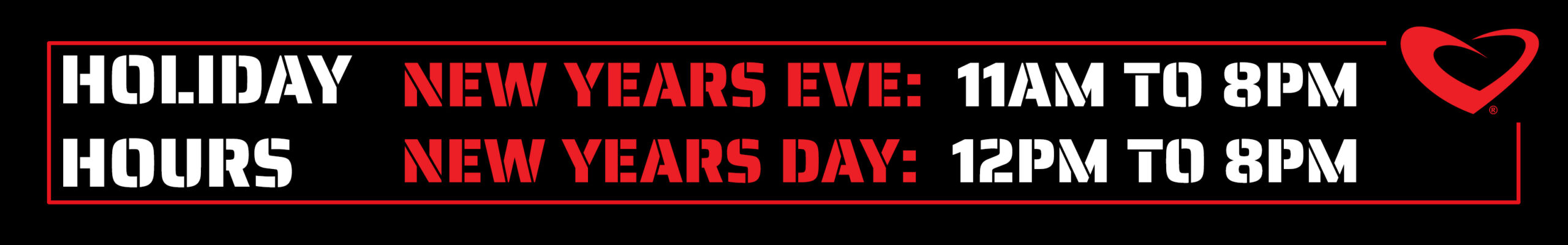 HOLIDAY HOURS BANNER