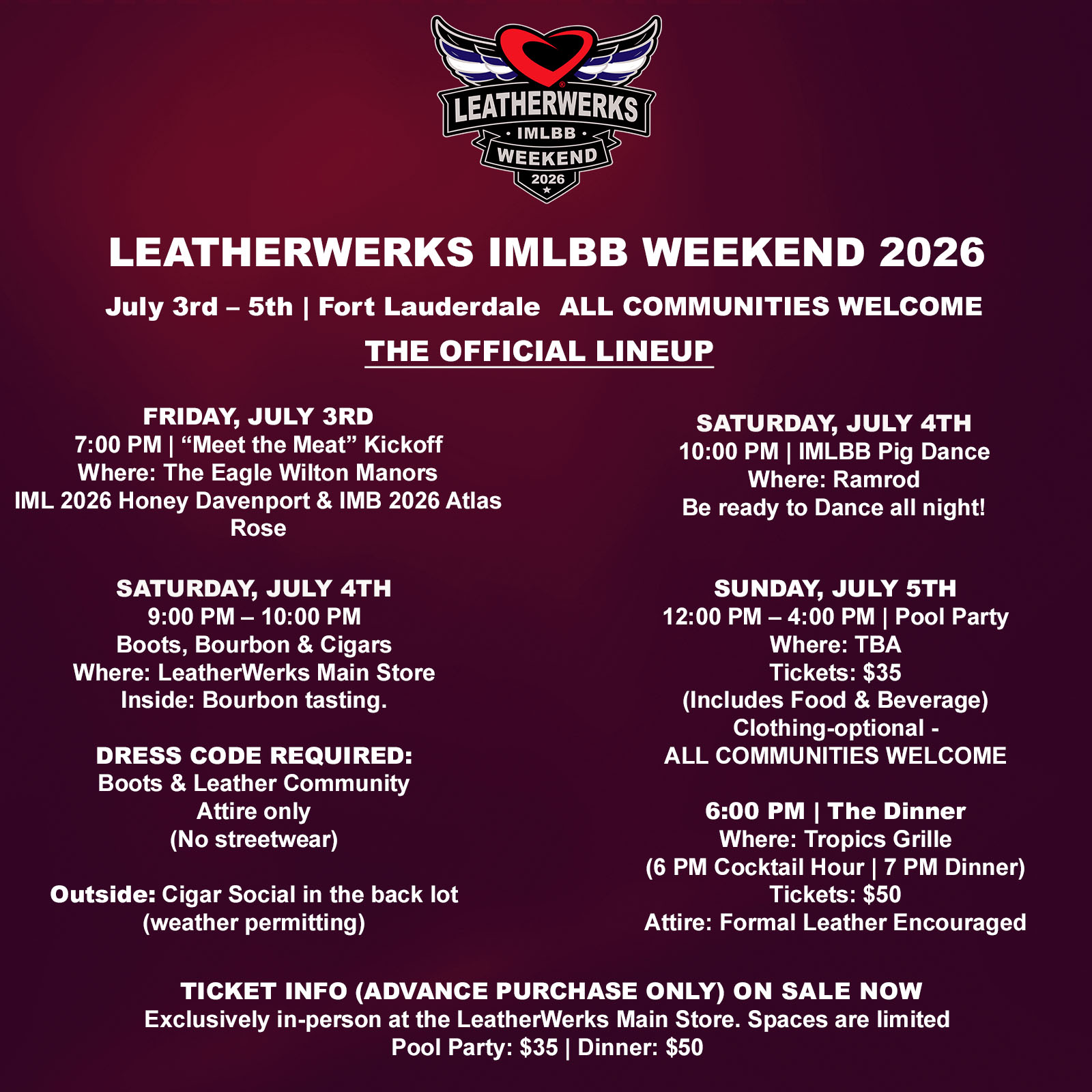 Official Lineup LW IMLBB WK 2026