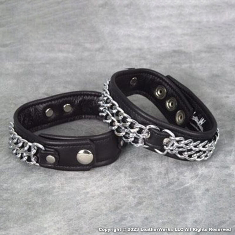 Curb Chain on Leather Armband