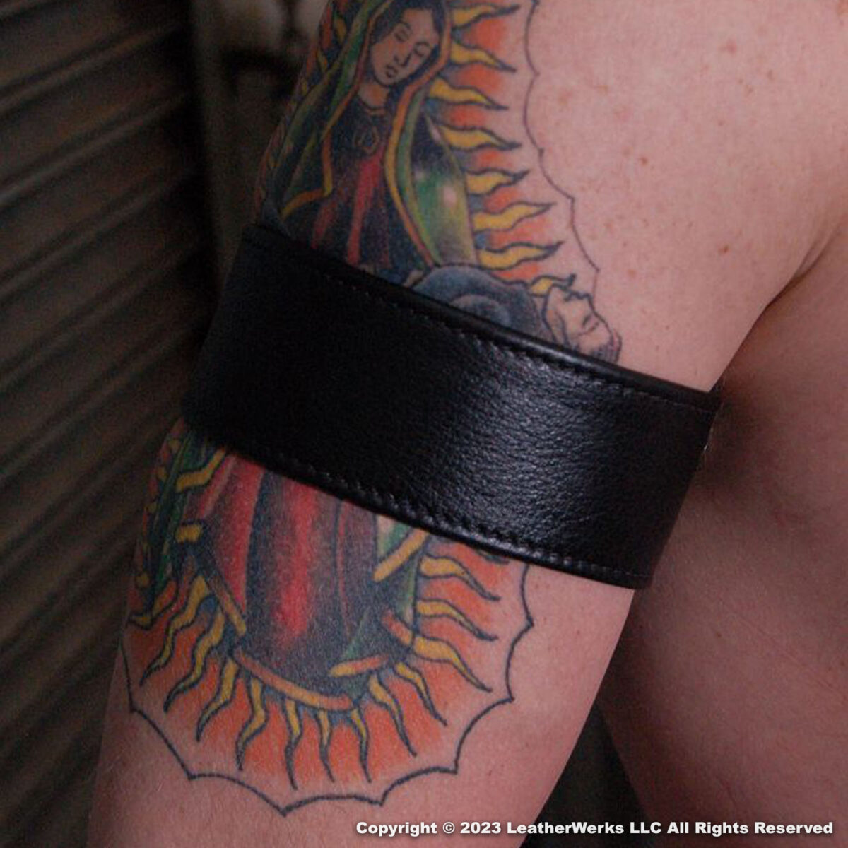 Wide Leather Armband Black