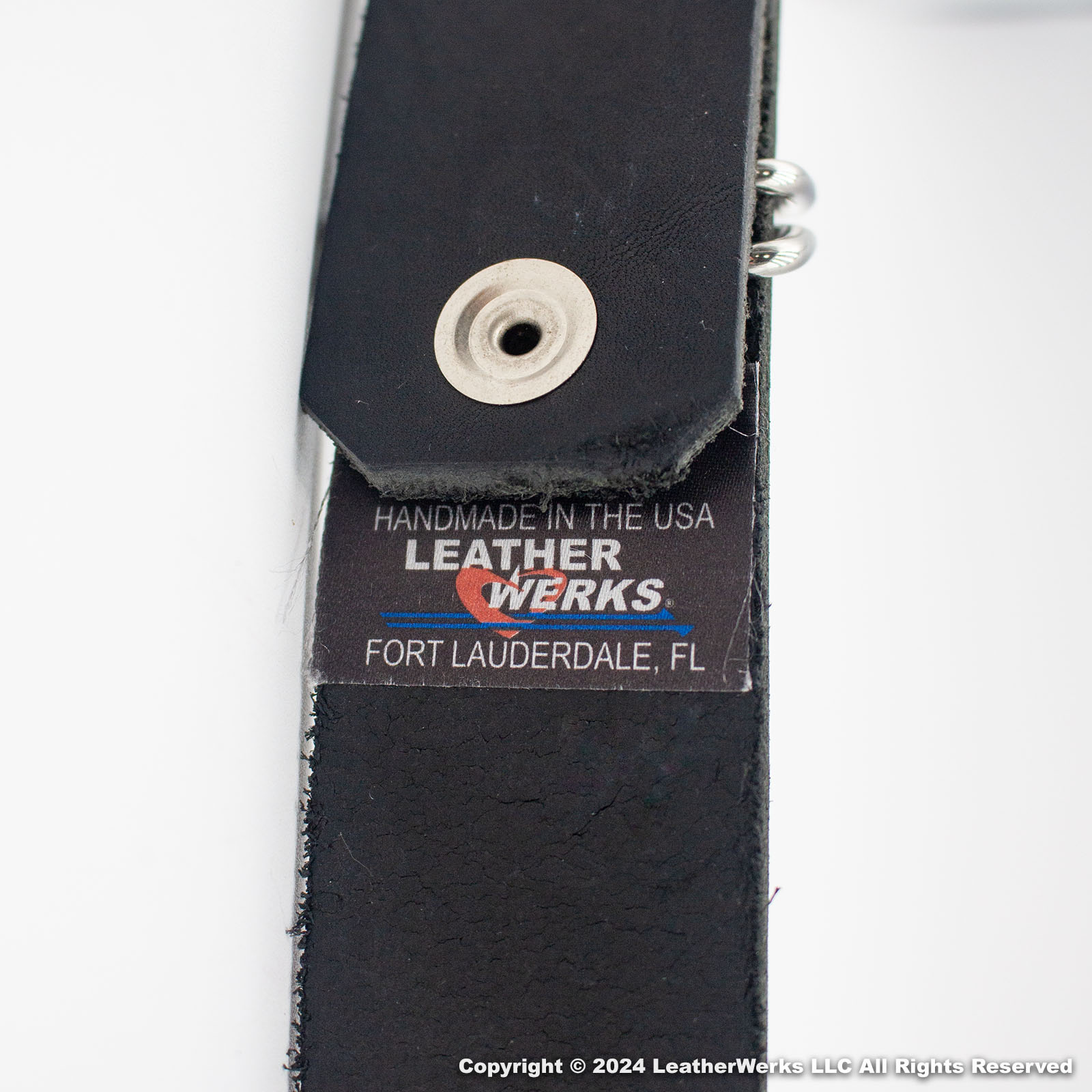 LW 1.5 Inch Latigo Belt LeatherWerks Tag