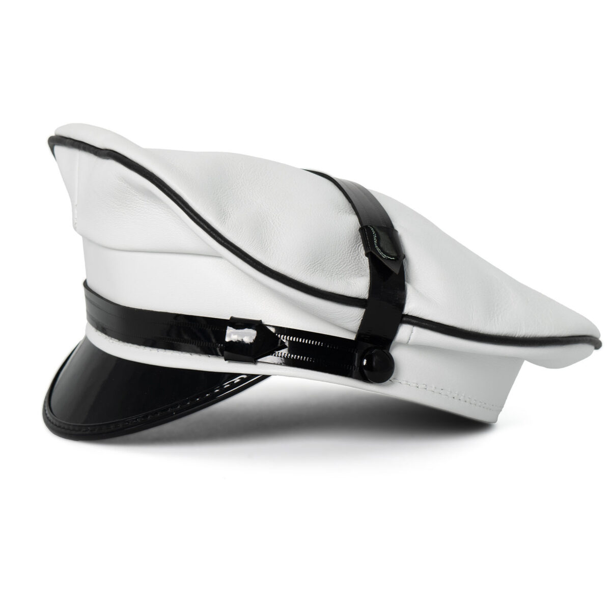 Biker Cover White Black Pipe Side