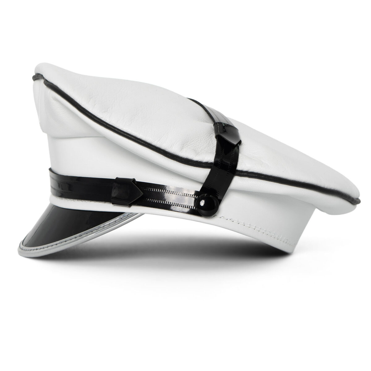 Biker Mylar White Black Pipe Side