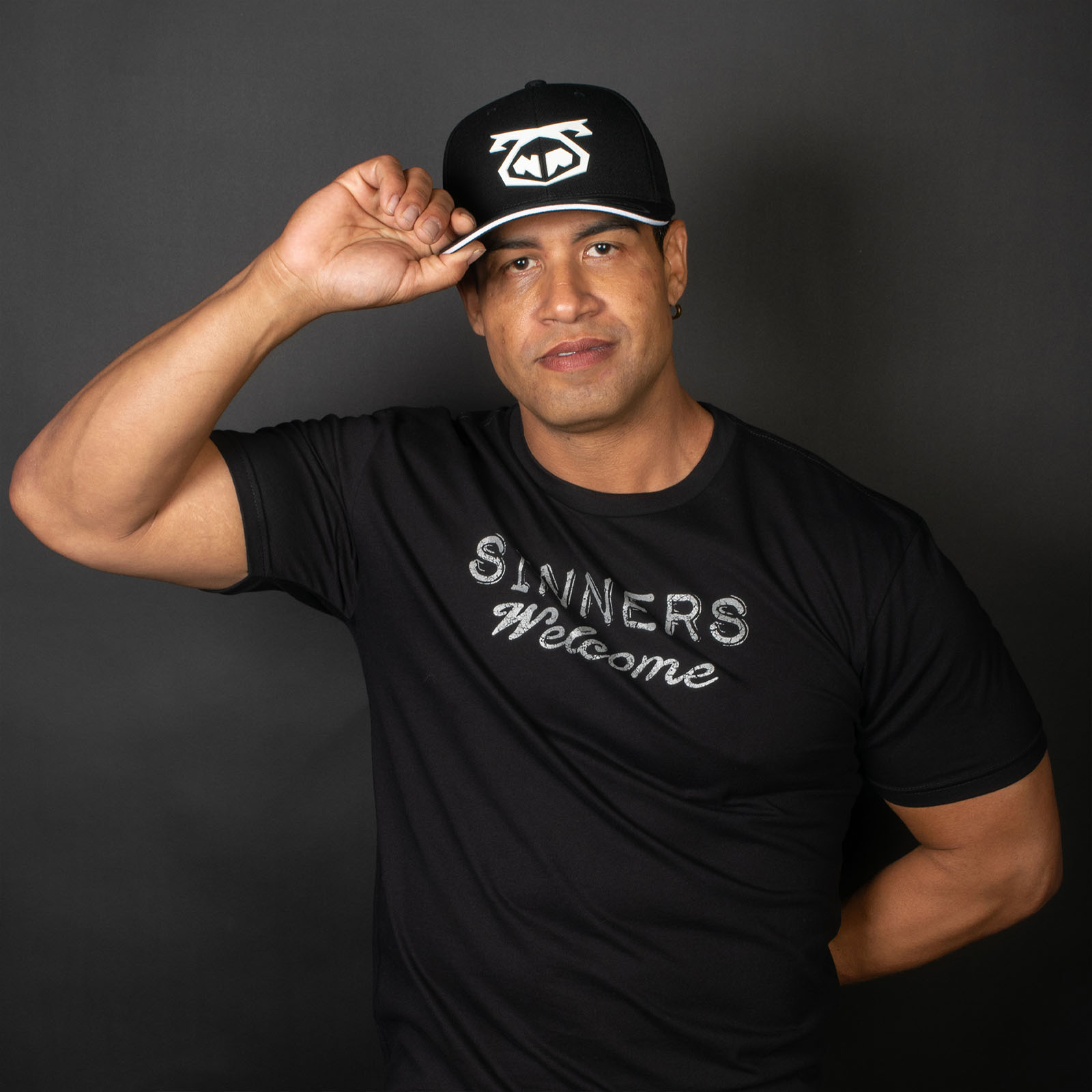 Nasty Pig Snout Cap Black and White Lifestyle