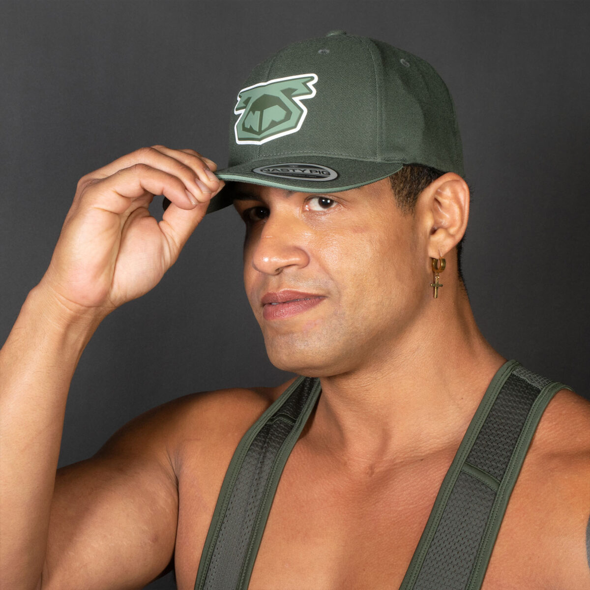 Nasty Pig Snout Cap Green and White Lifestyle