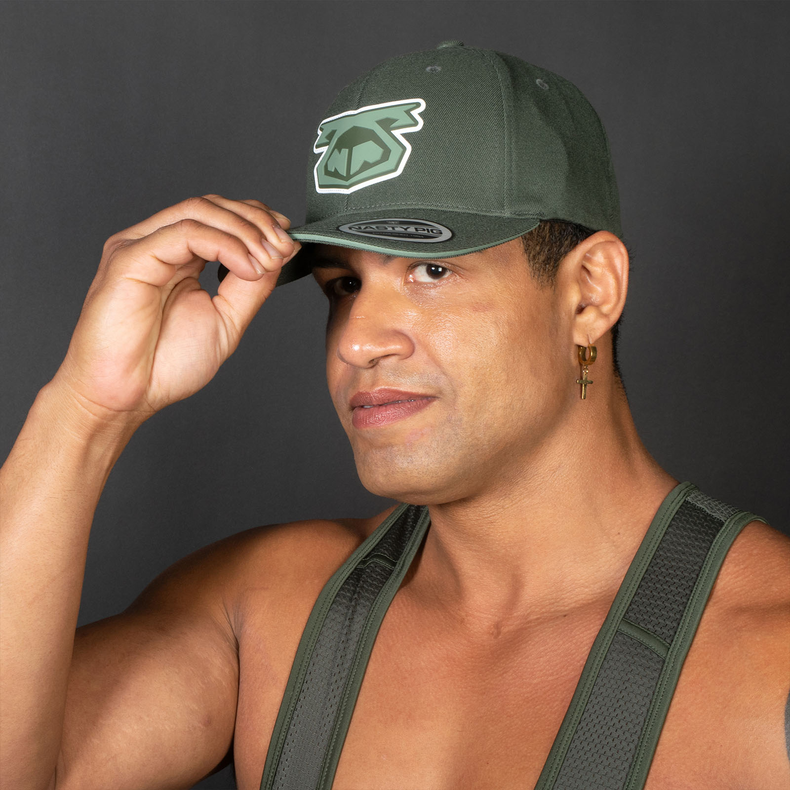 Nasty Pig Snout Cap Green and White Lifestyle