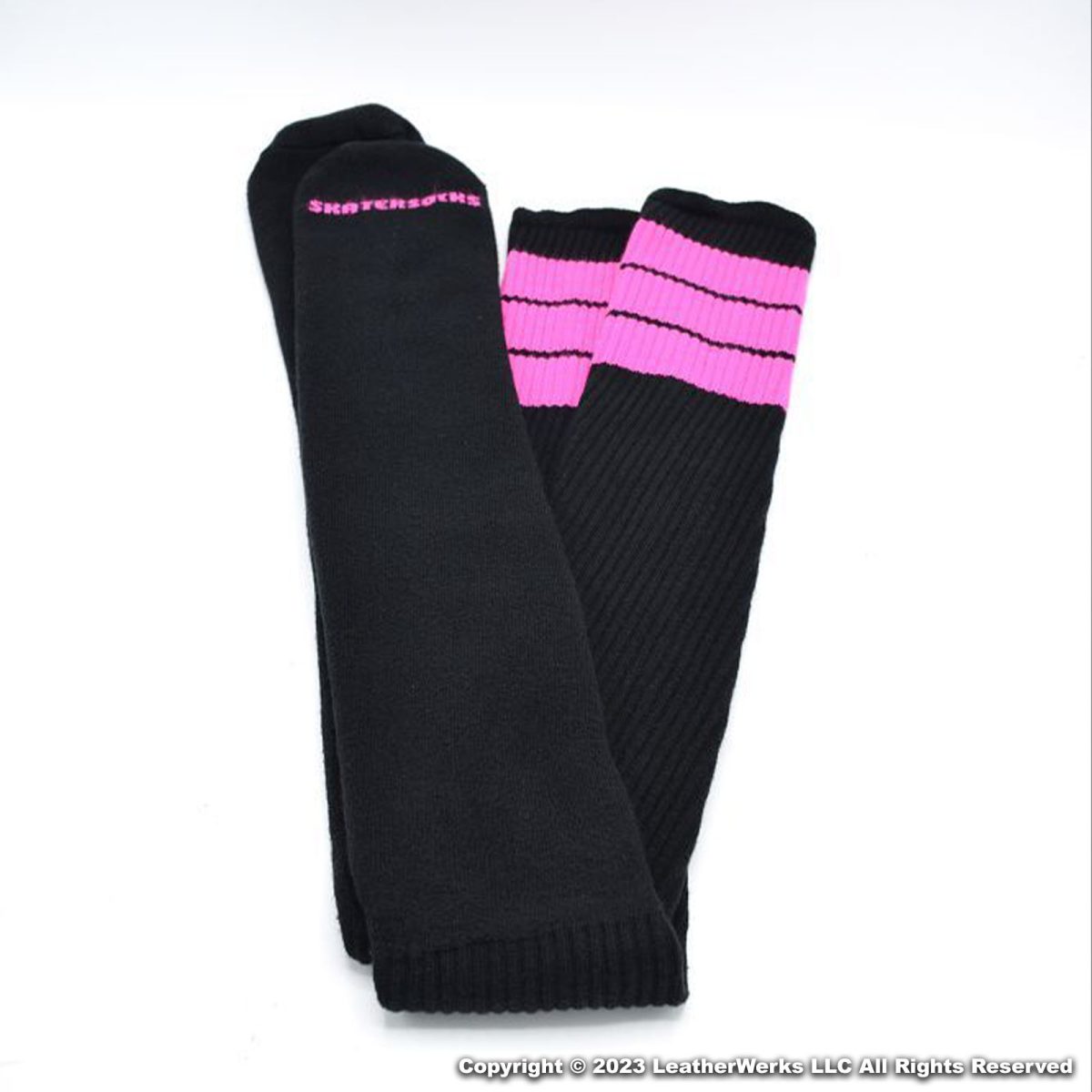 Black Thigh High Socks Neon Pk