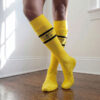 Mister B Urban Football Socks with Pocket Yellow Front