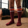 Nasty Pig Hookd Up Socks Burgundy Front