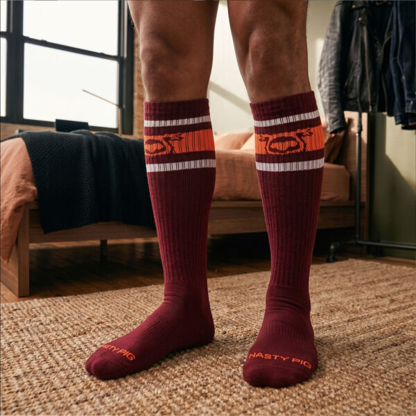 Nasty Pig Hookd Up Socks Burgundy Front