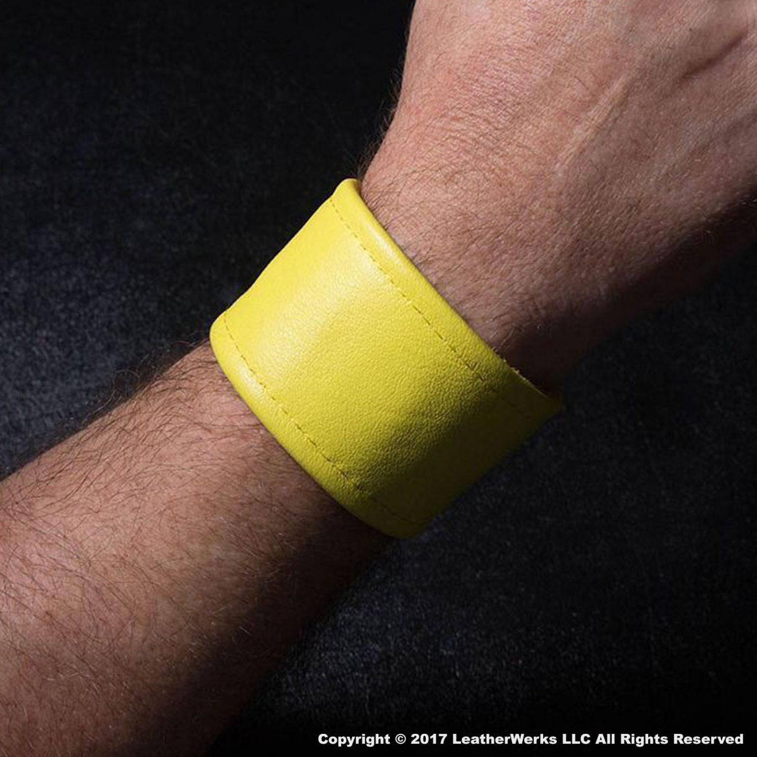 2 Inch Yellow Wristband LeatherWerks