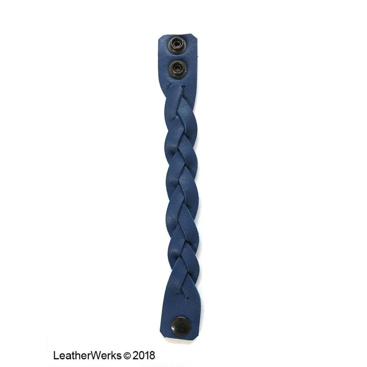 Mystic Braid Wristband Blue Black Snaps