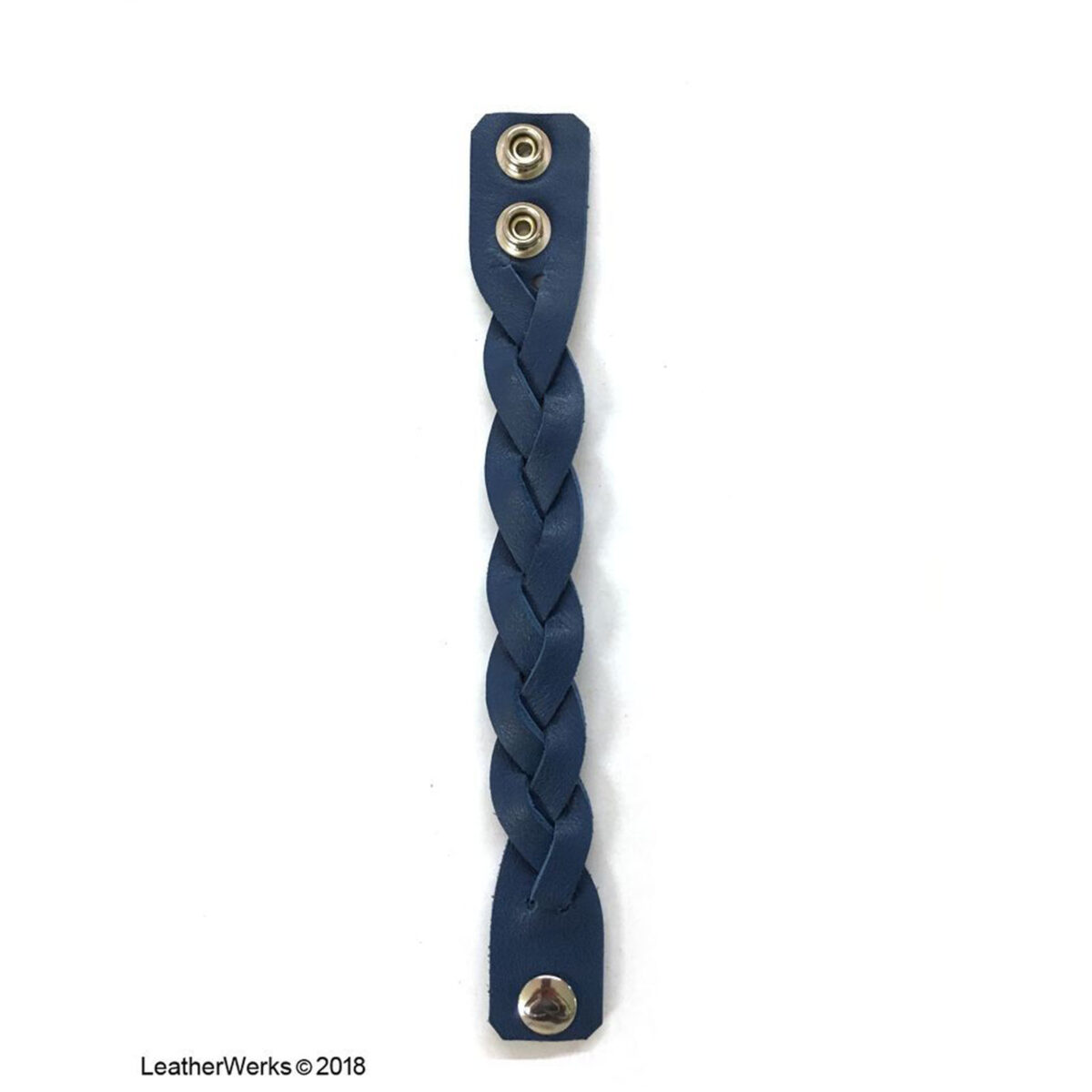 Mystic Braid Wristband Blue Stainless Steel Snaps