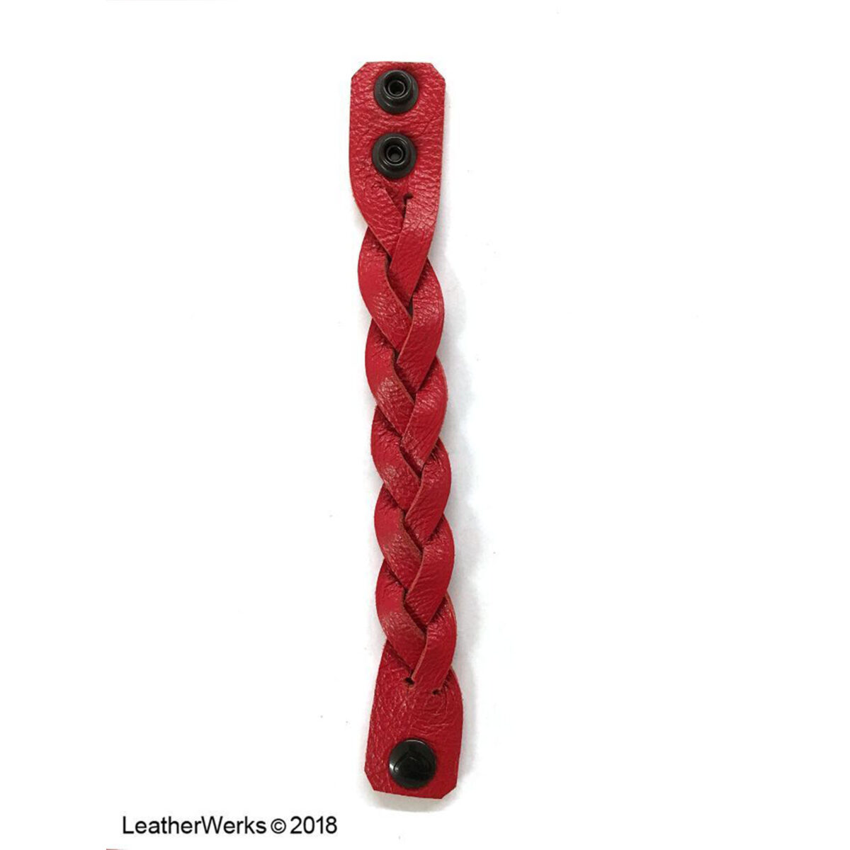 Mystic Braid Wristband Red Black Snaps