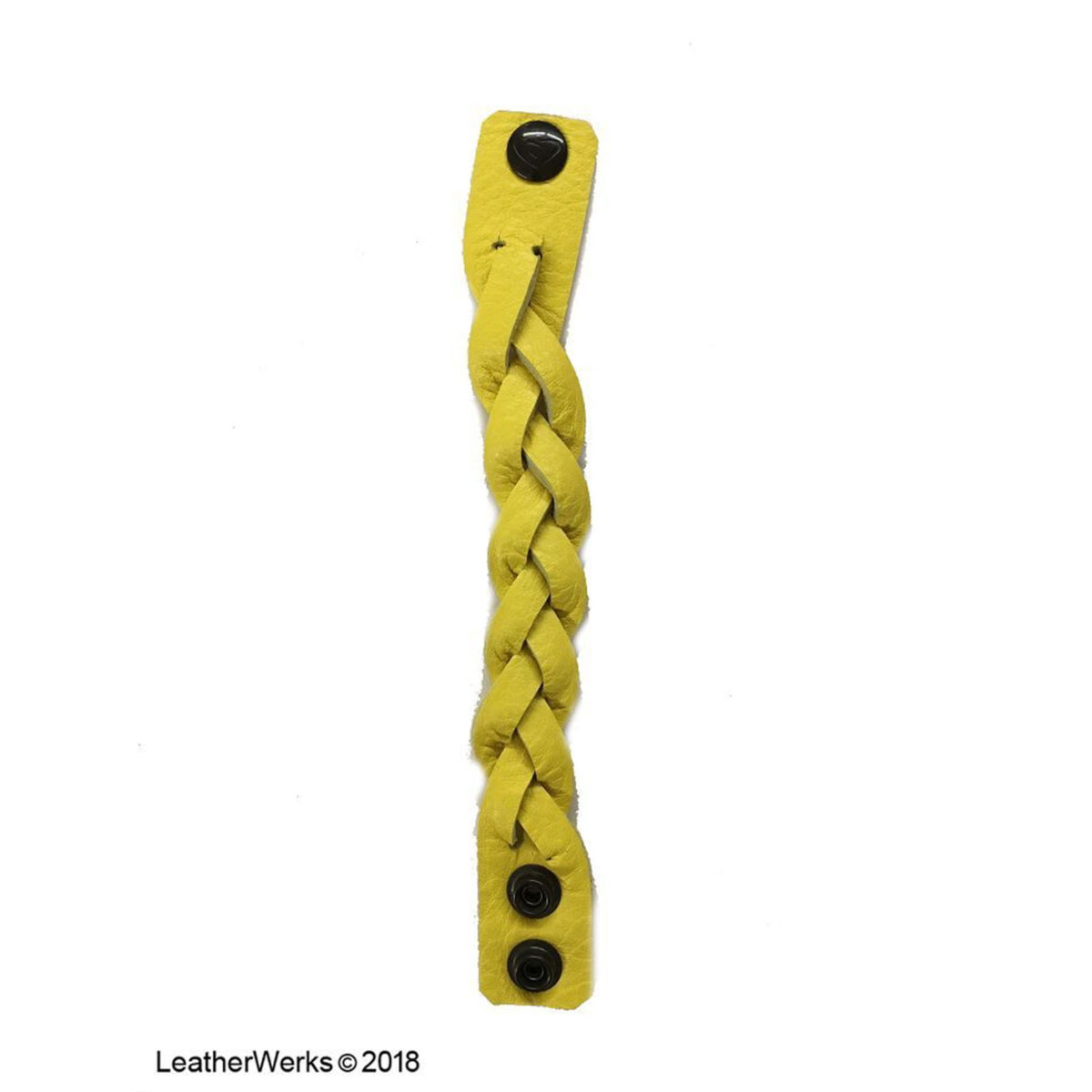 Mystic Braid Wristband Yellow Black Snaps