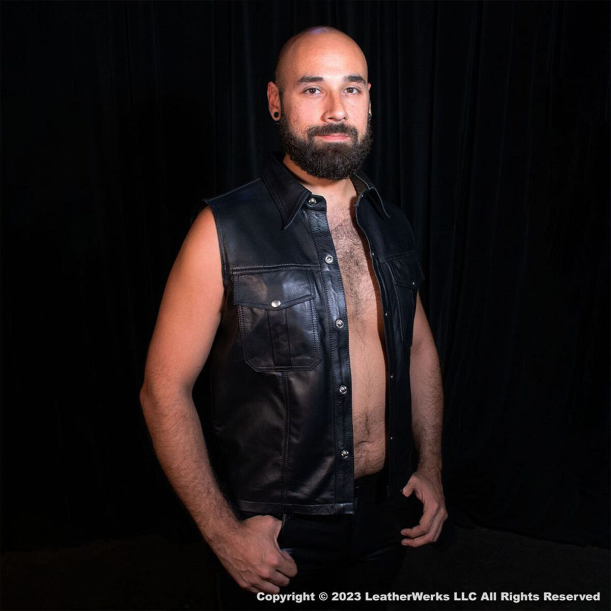 Sleeveless Leather Shirt