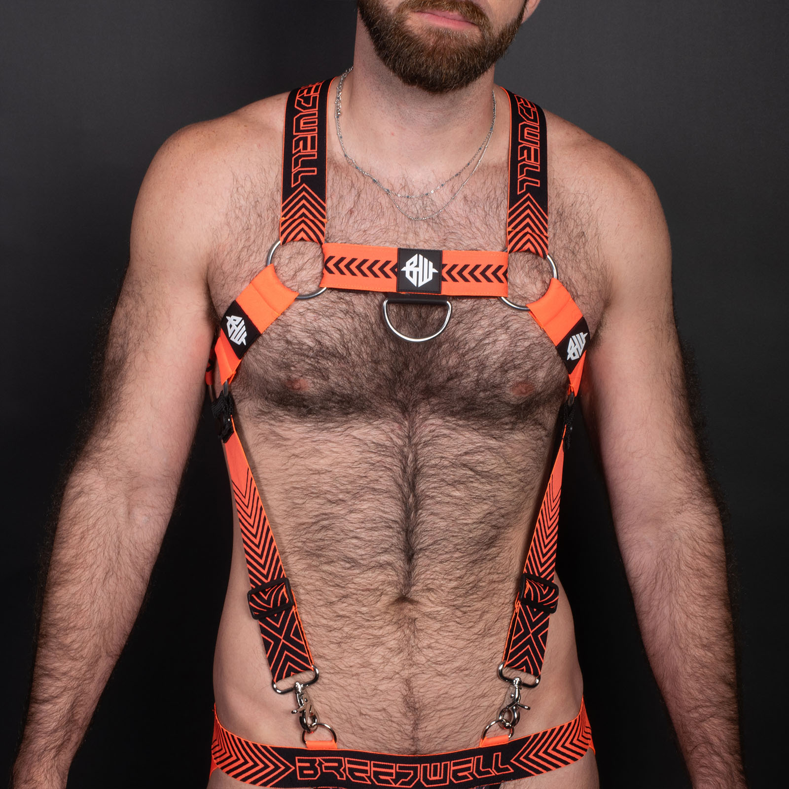 Breedwell Futura Body Harness Neon Orange Front Detail