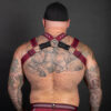 Breedwell Mister Luxe Body Harness Oxblood Rear Breedwell Mister Luxe Body Harness Oxblood Rear
