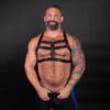 Elastic Chevron Harness Black Front Elastic Chevron Harness Black Front