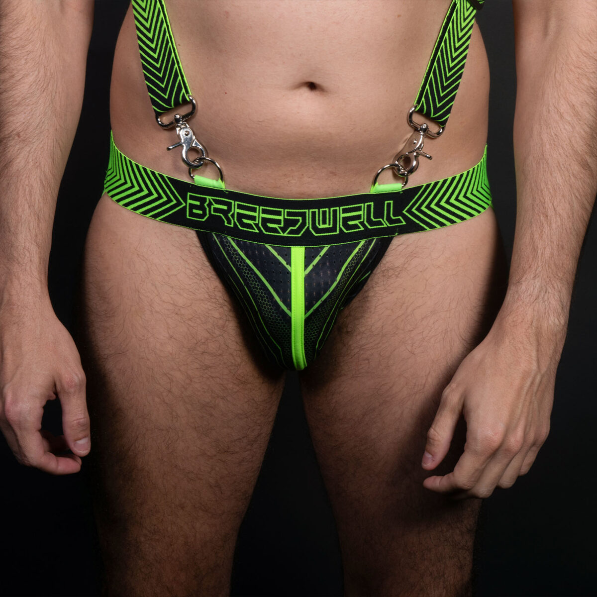 Breedwell Futura Jock Neon Green Front Detail