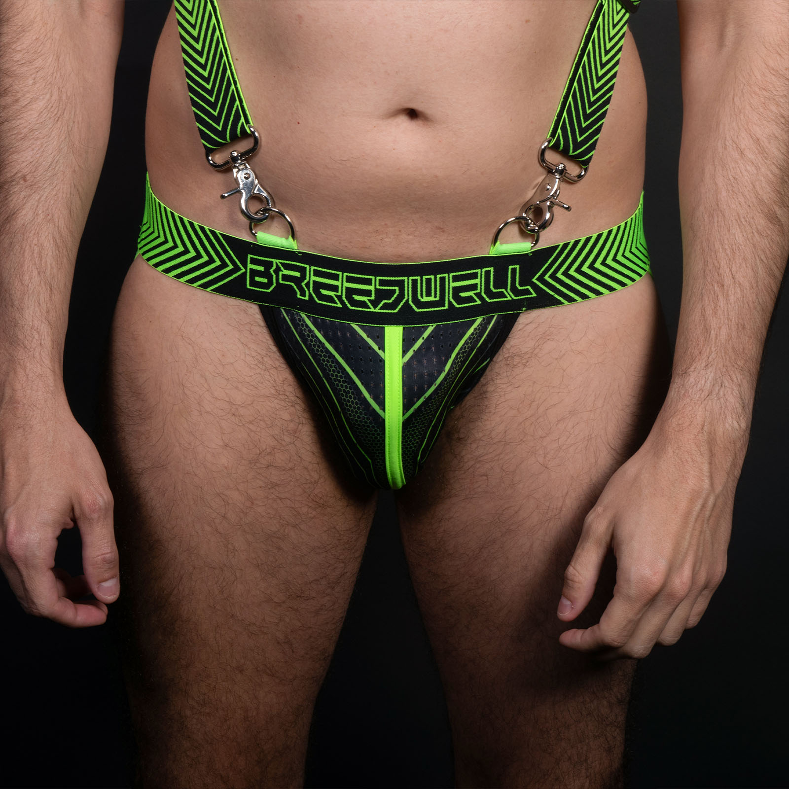 Breedwell Futura Jock Neon Green Front Detail