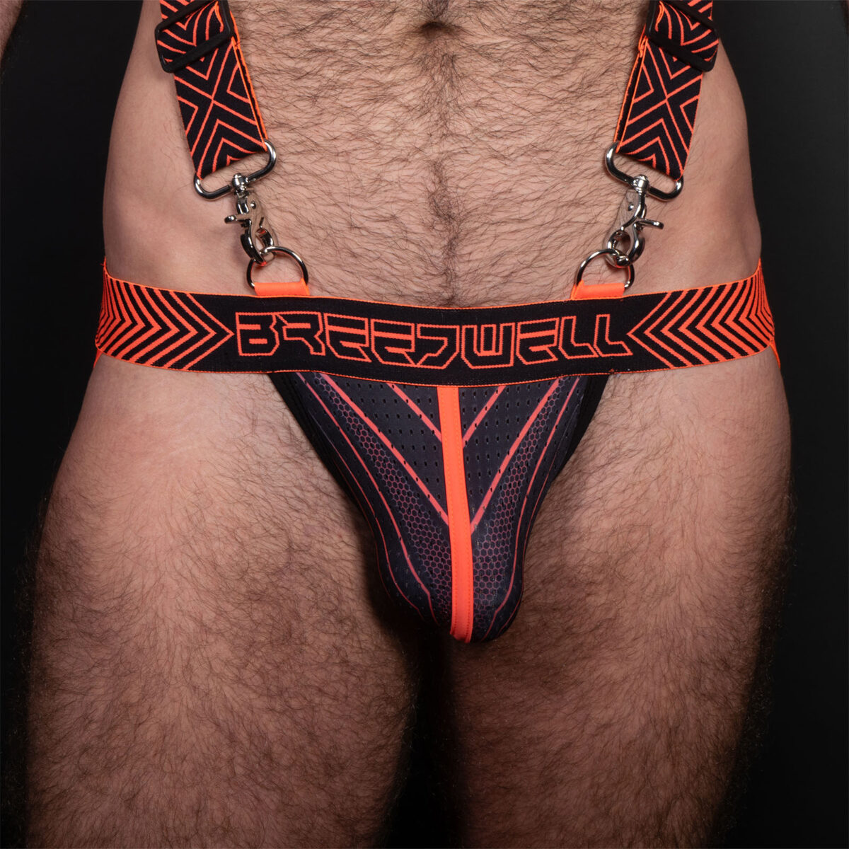 Breedwell Futura Jock Neon Orange Front Detail