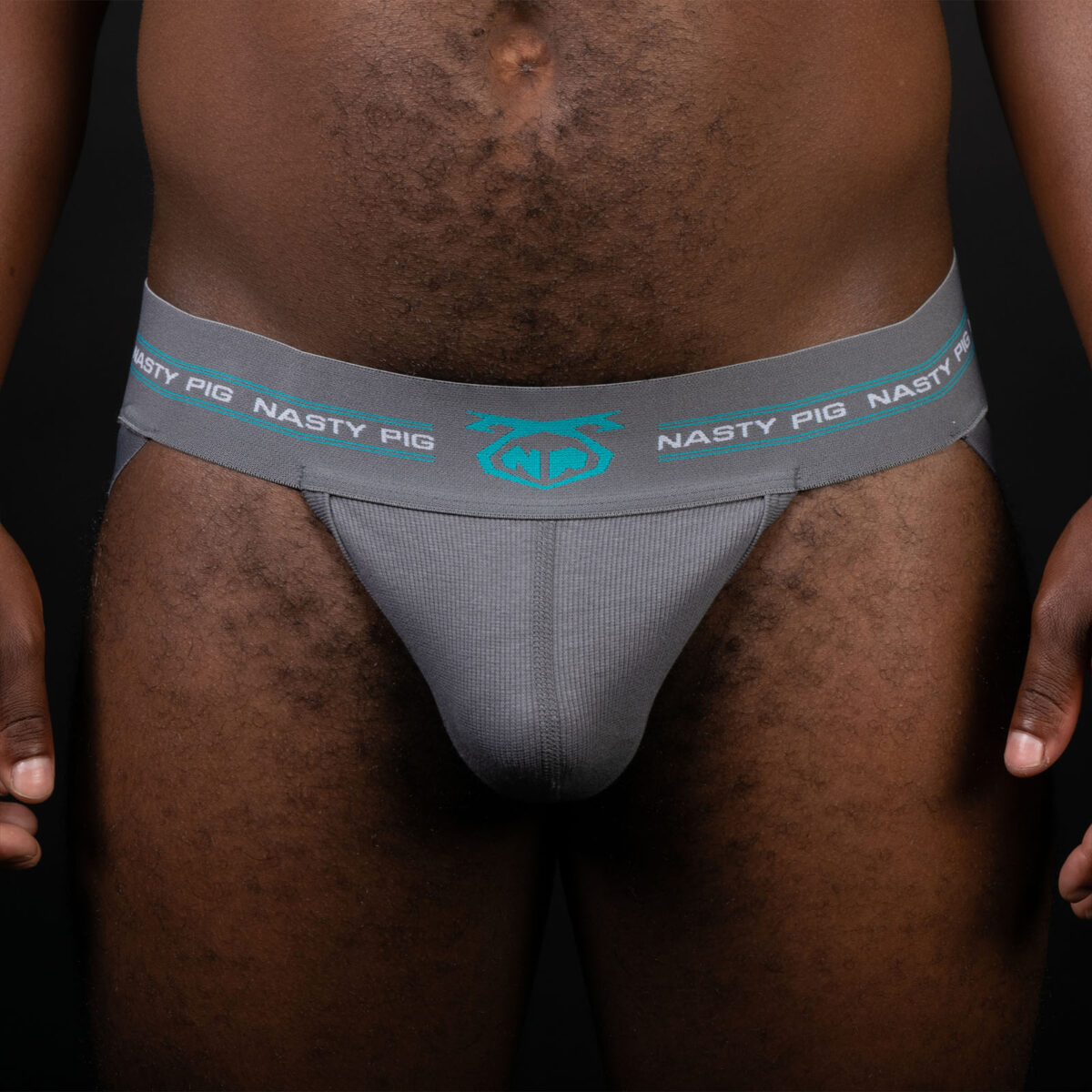 Nasty Pig Core Jock Gray Teal Front Detail