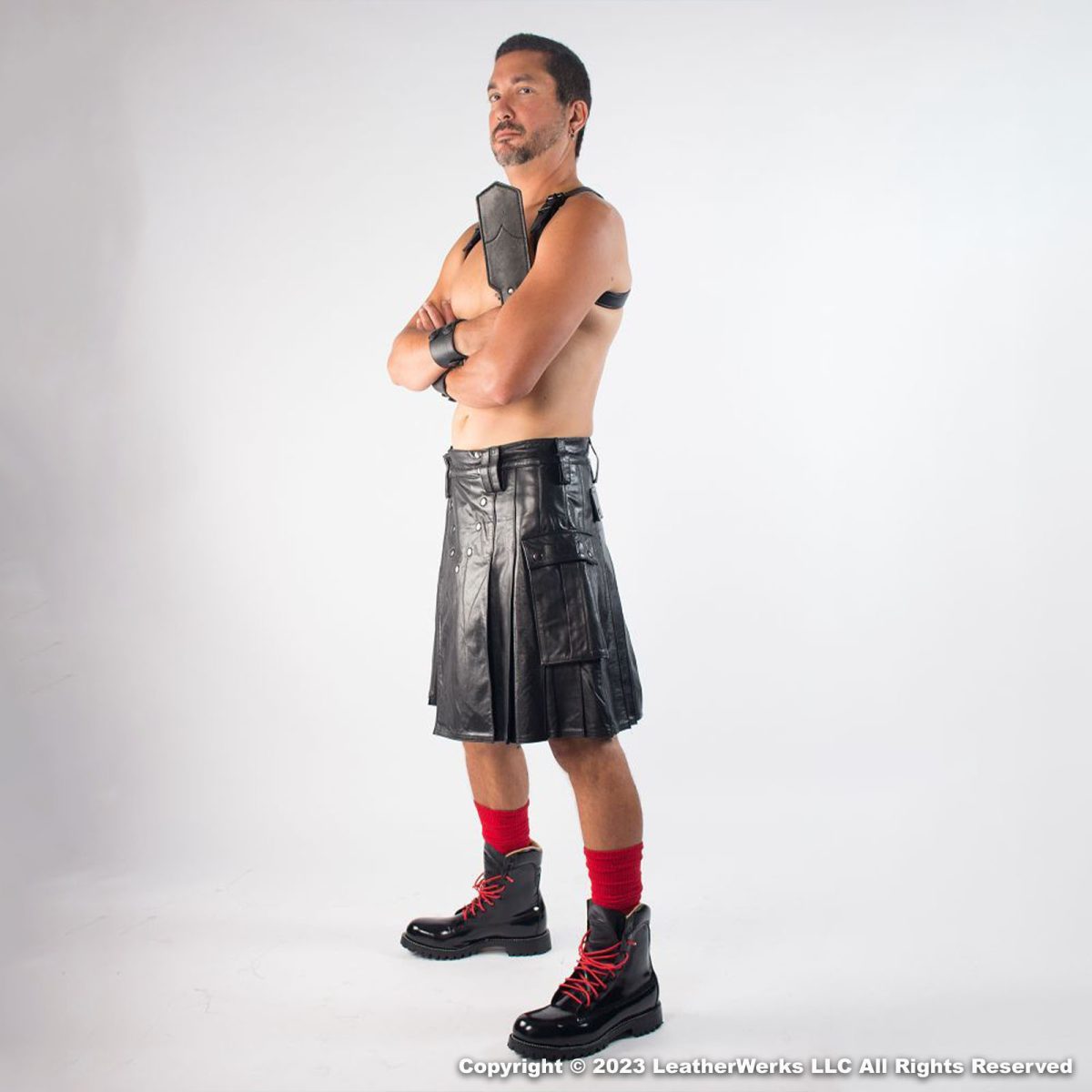 Black Leather Kilt