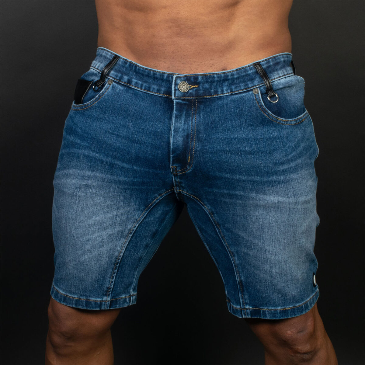 Breedwell Daddys Favorite Shorts Dark Wash Front Detail