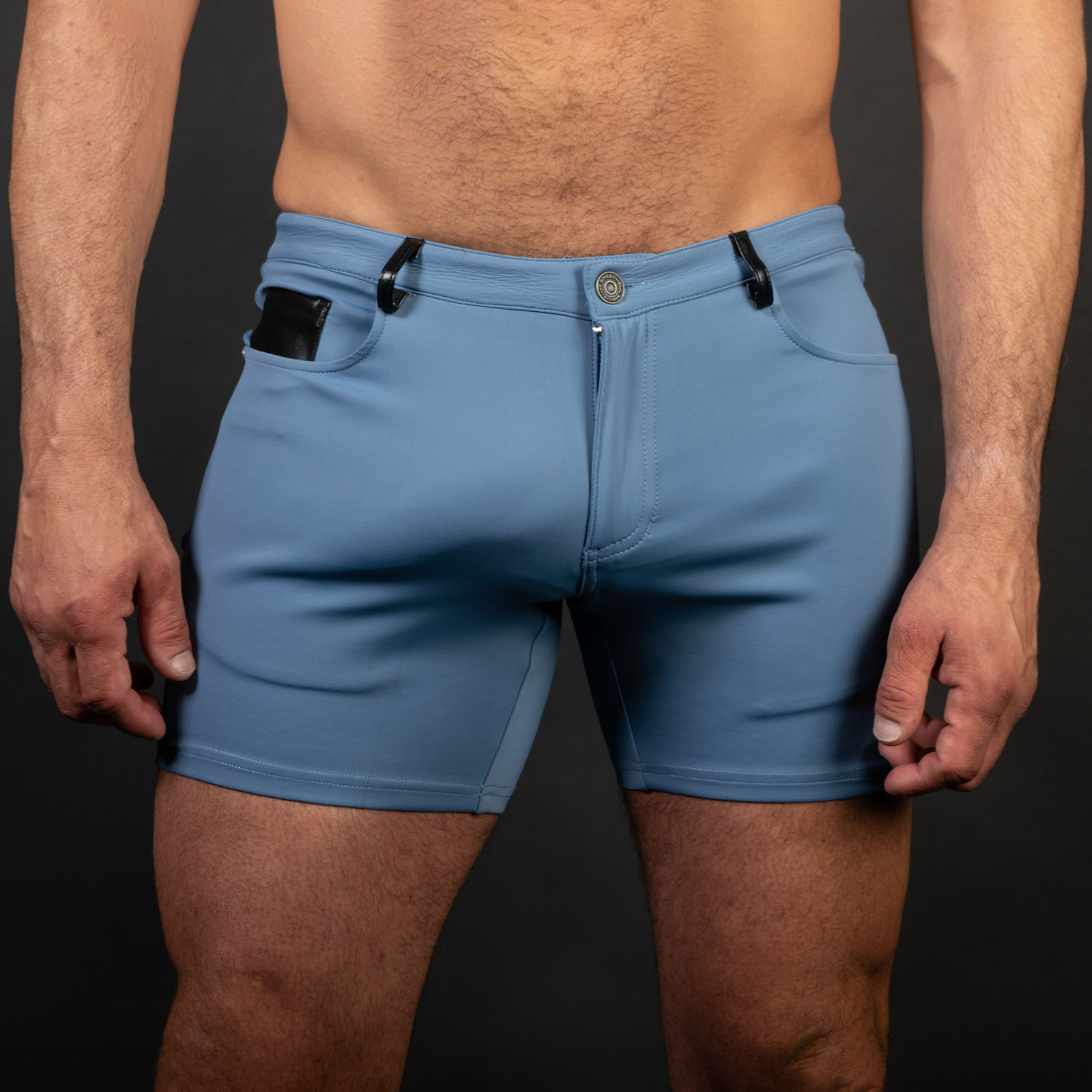 BreedWell DownLow Shorts Slate Blue Front BreedWell DownLow Shorts Slate Blue Front