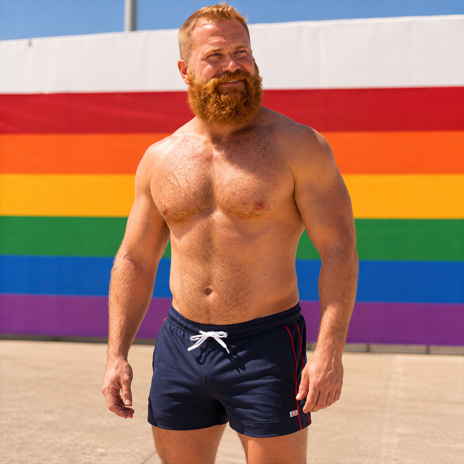 Go Softwear A J Phys Ed Volley Shorts Navy Front
