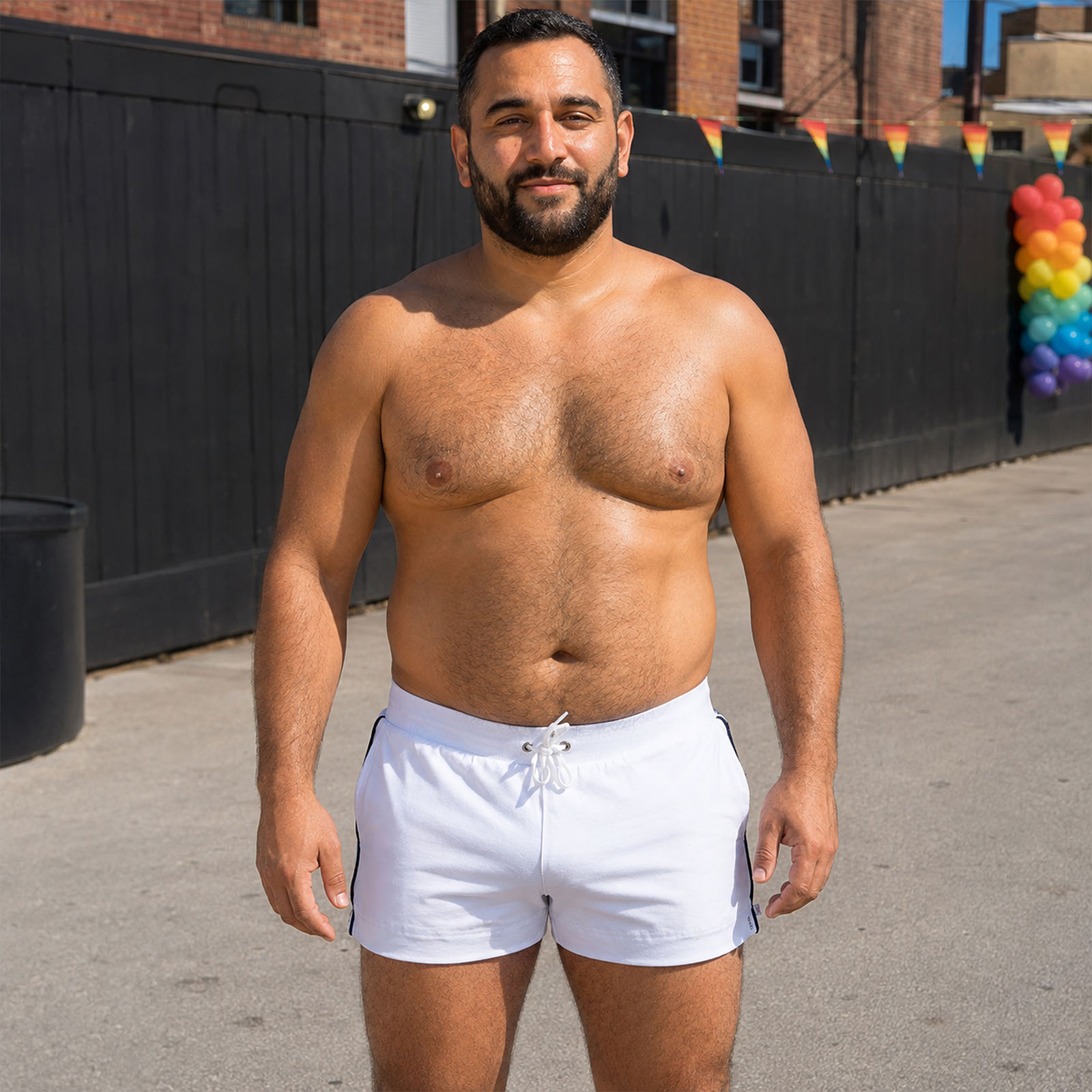 Go Softwear A J Phys Ed Volley Shorts White Front