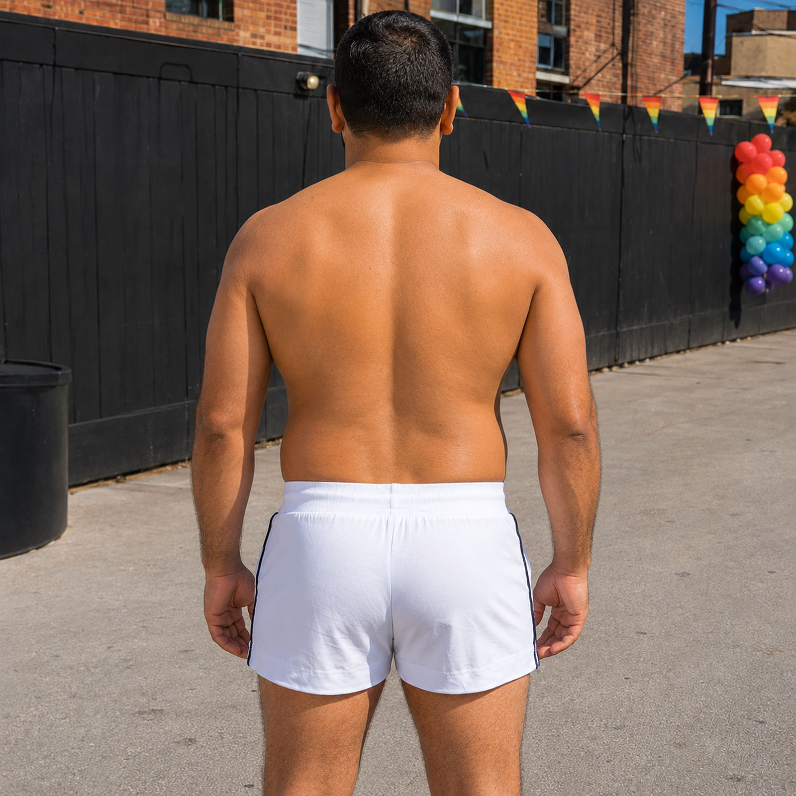 Go Softwear A J Phys Ed Volley Shorts White Rear