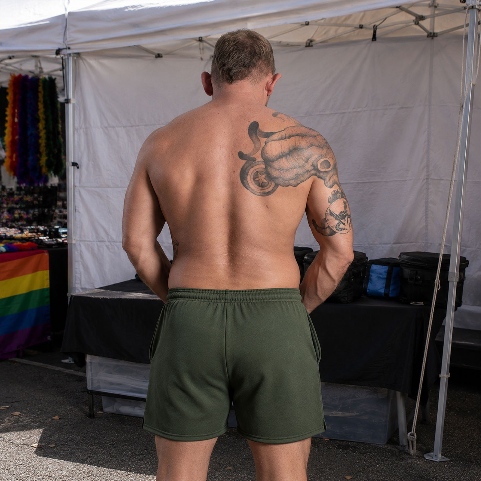 Go Softwear LA Wash French Terry Shorts Juniper Green Rear