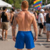 Go Softwear LA Wash French Terry Shorts Royal Blue Rear