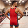 Go Softwear A J Phys Ed Wrestler Singlet Red Rear Go Softwear A J Phys Ed Wrestler Singlet Red Rear