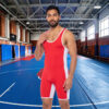Go Softwear A J Sports Takedown Singlet Red Front