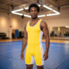 Go Softwear A J Sports Takedown Singlet Yellow Front