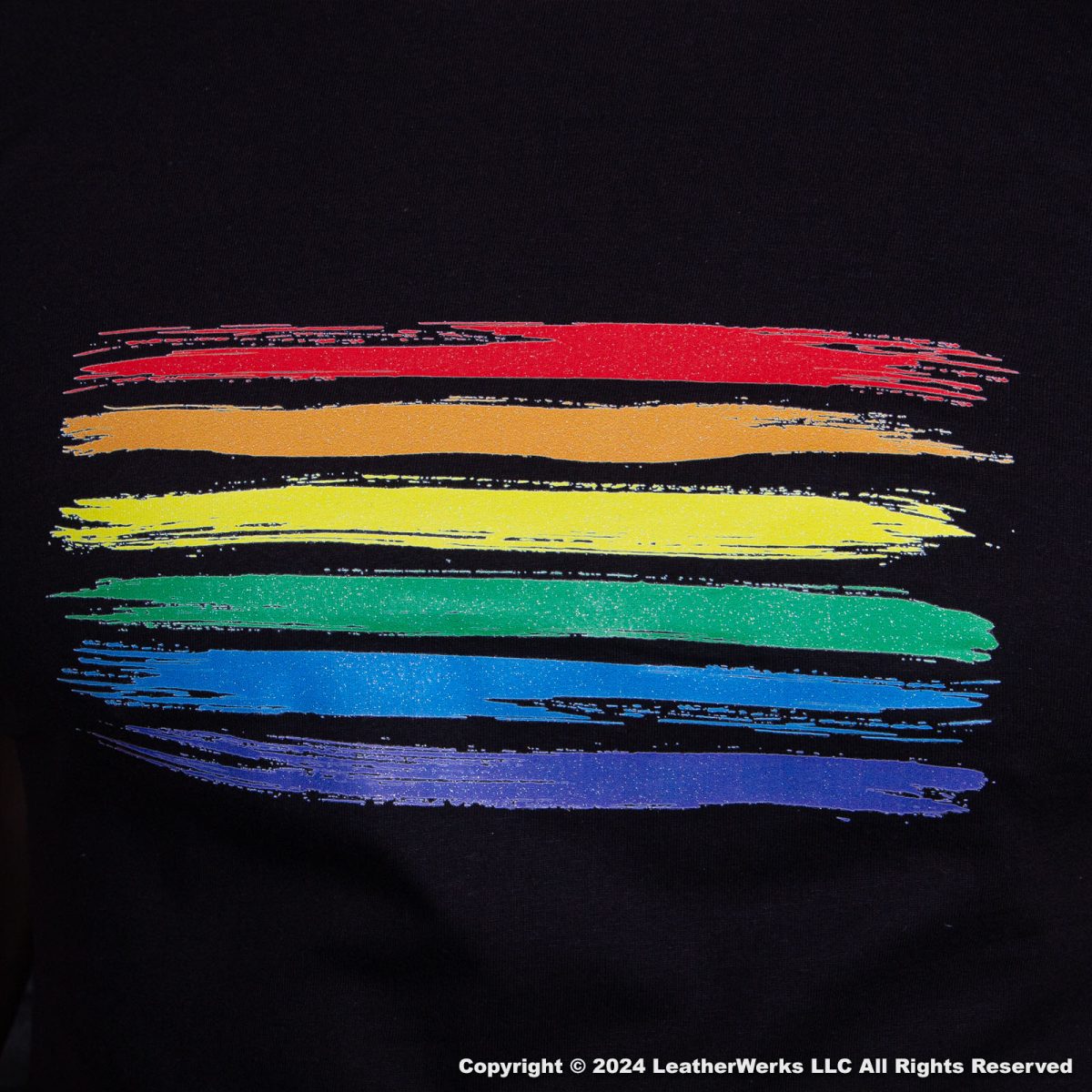 Rainbow Brushstroke Pride T Shirt Glitter Detail