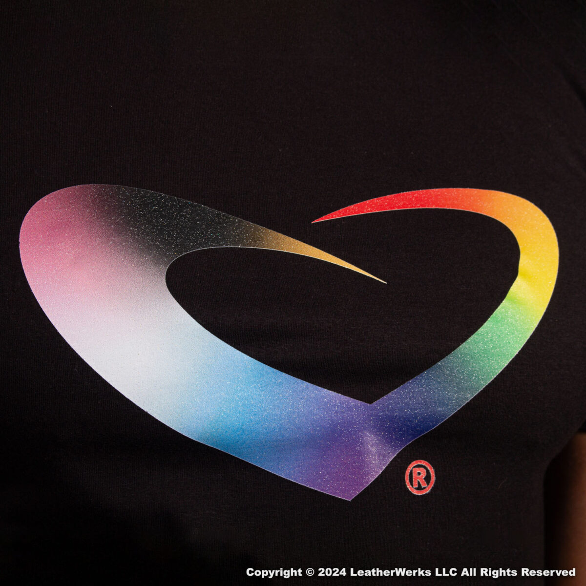 Leatherwerks Pride Heart T shirt Glitter Detail