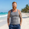 Go Softwear Rib Tank Top Charcoal Front
