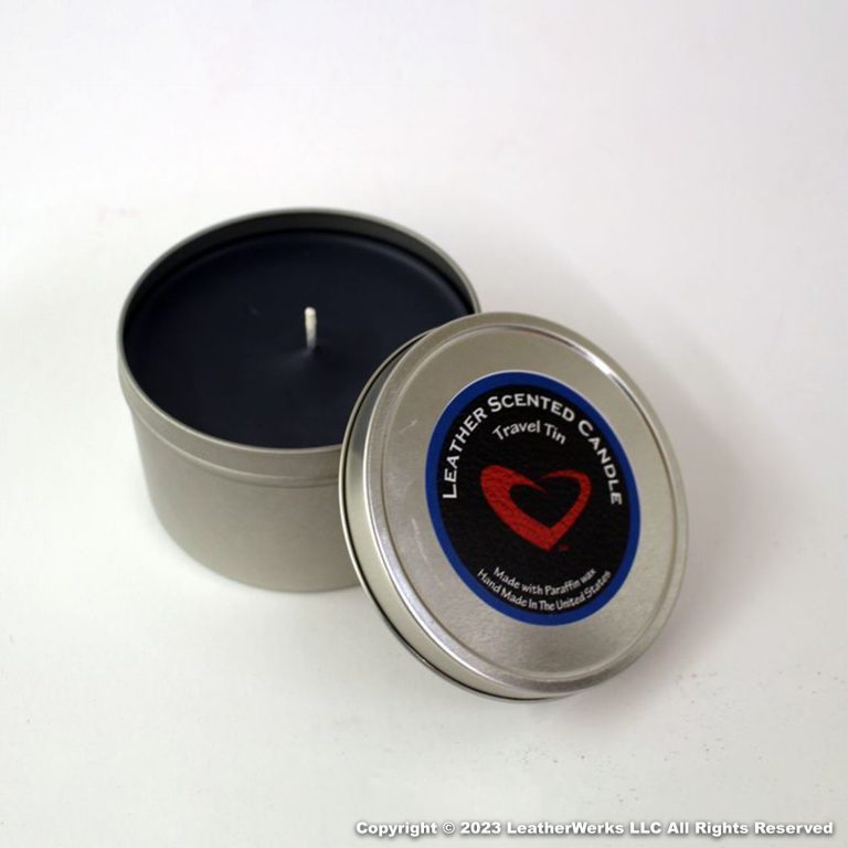 Travel Tin Candle Leather Scent