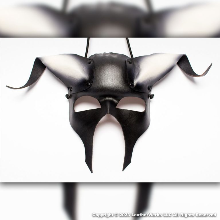 Minotaur Mask Bone and Black