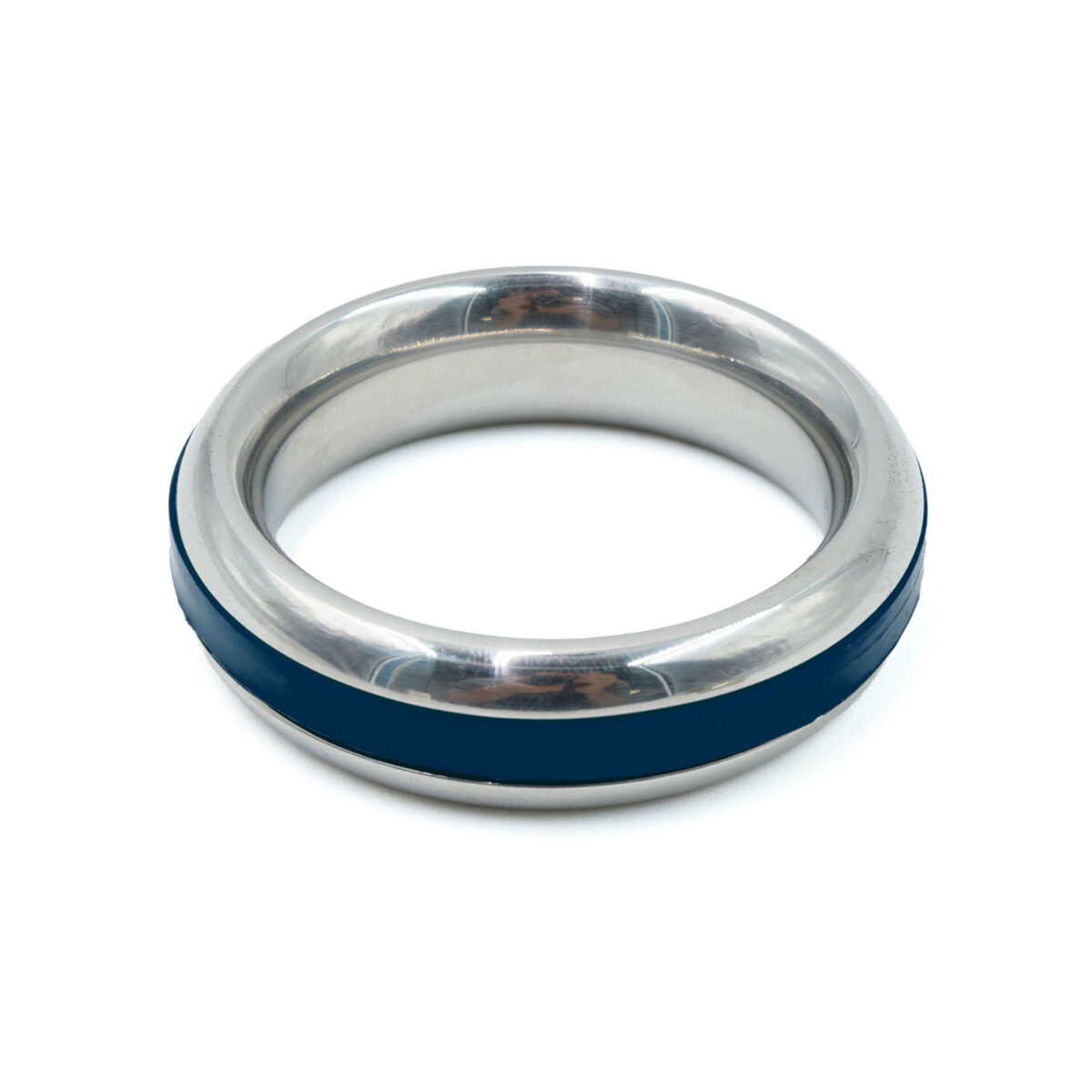 SS Silicone Band Cock Ring Blue