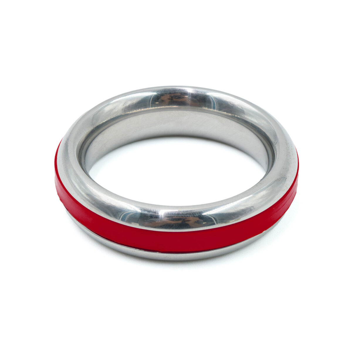SS Silicone Band Cock Ring Red