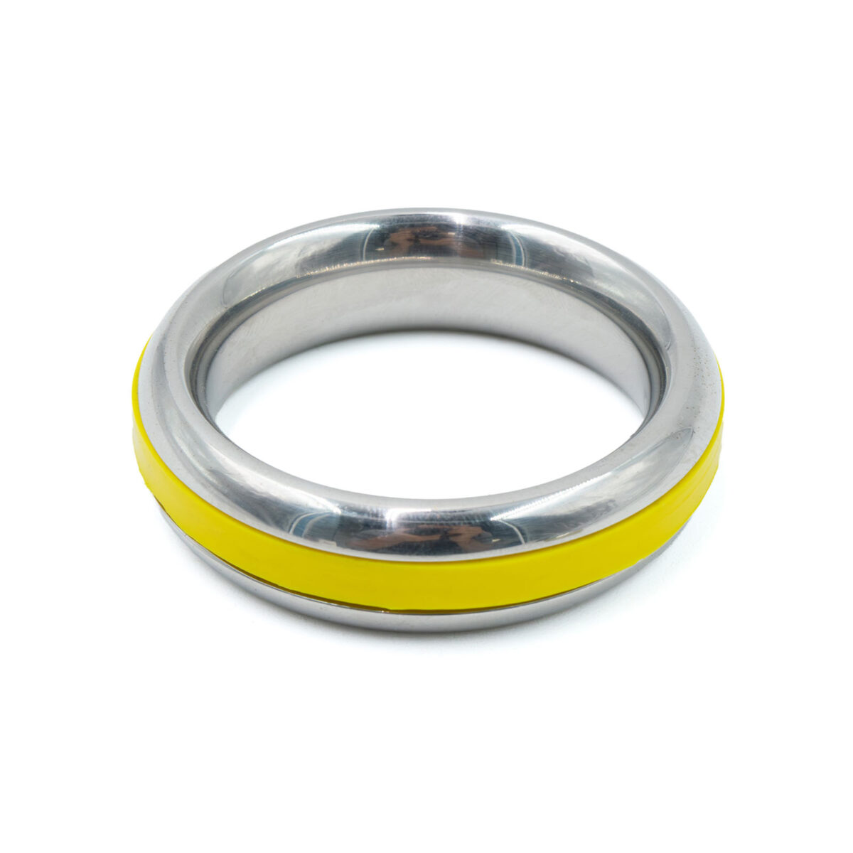 SS Silicone Band Cock Ring Yellow