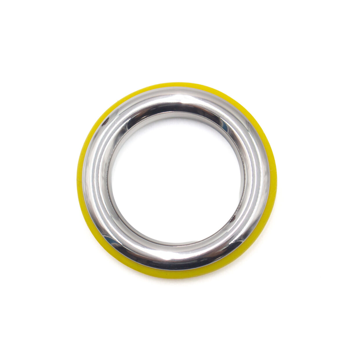 SS and Yellow Silicone Cock Ring