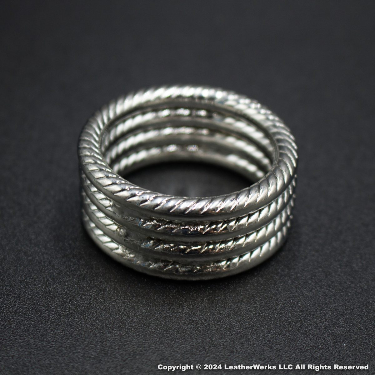 Silver Rope Shaft Ring Side