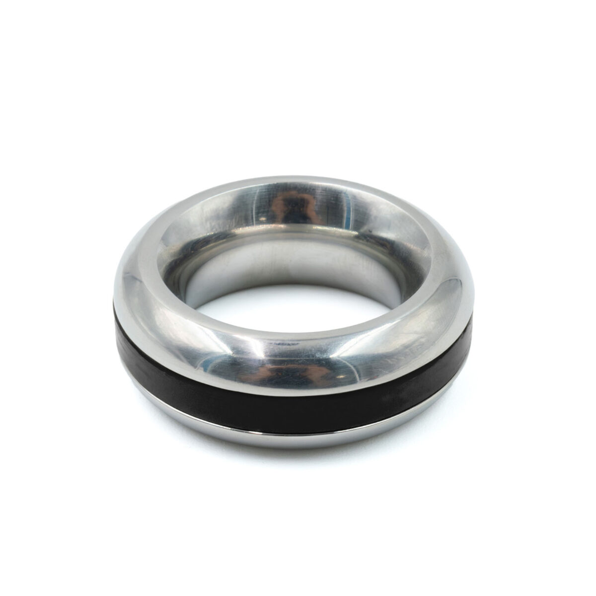 SS Silicone Band Head Ring Black